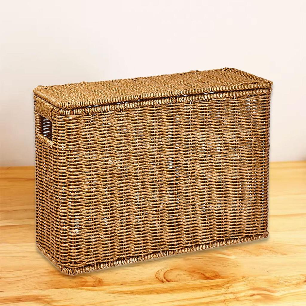 Narrow Basket Bin Closet with Lid Home Kitchen Portable Versatile Nursery Space Saving Office Sundries Organizer Storage Box