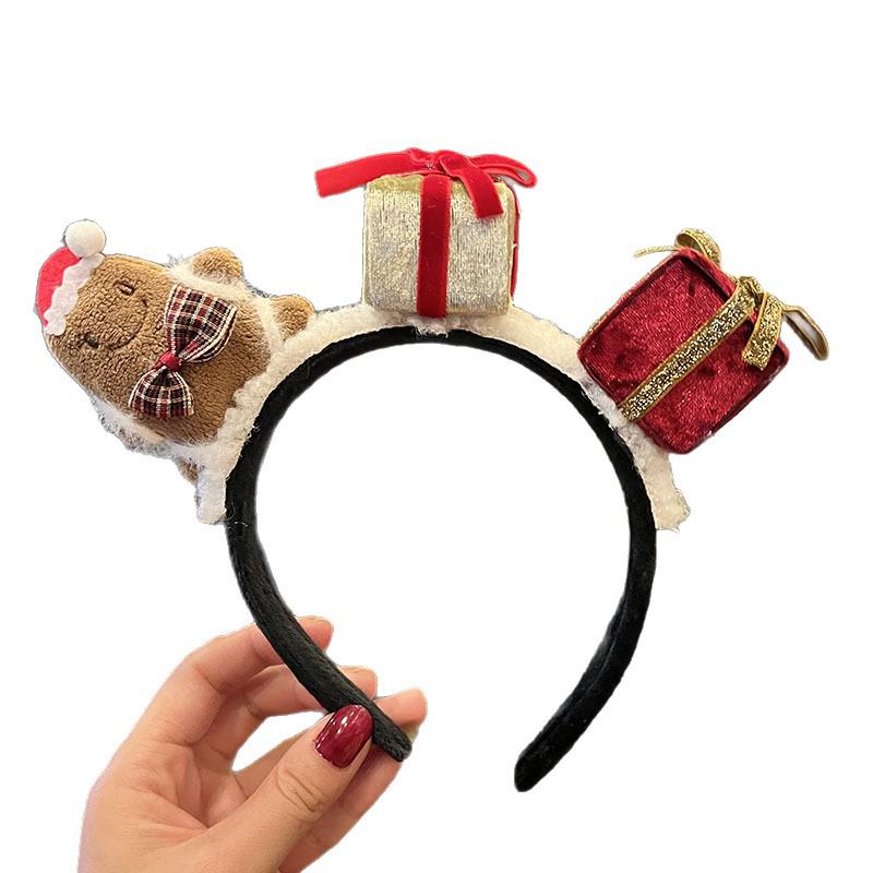 Festive Gingerbread Man & Antler Headband for Women and Children - Christmas Gift Box Decoration