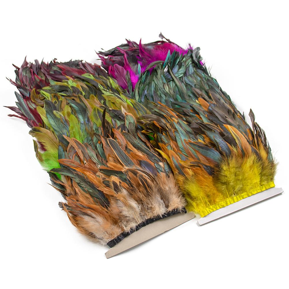 1Meters Fluffy Rooster Feathers Trims Fringe 10-18CM Chicken Feather Trim for Crafts Ribbon Plumas Wedding Clothing Decoration