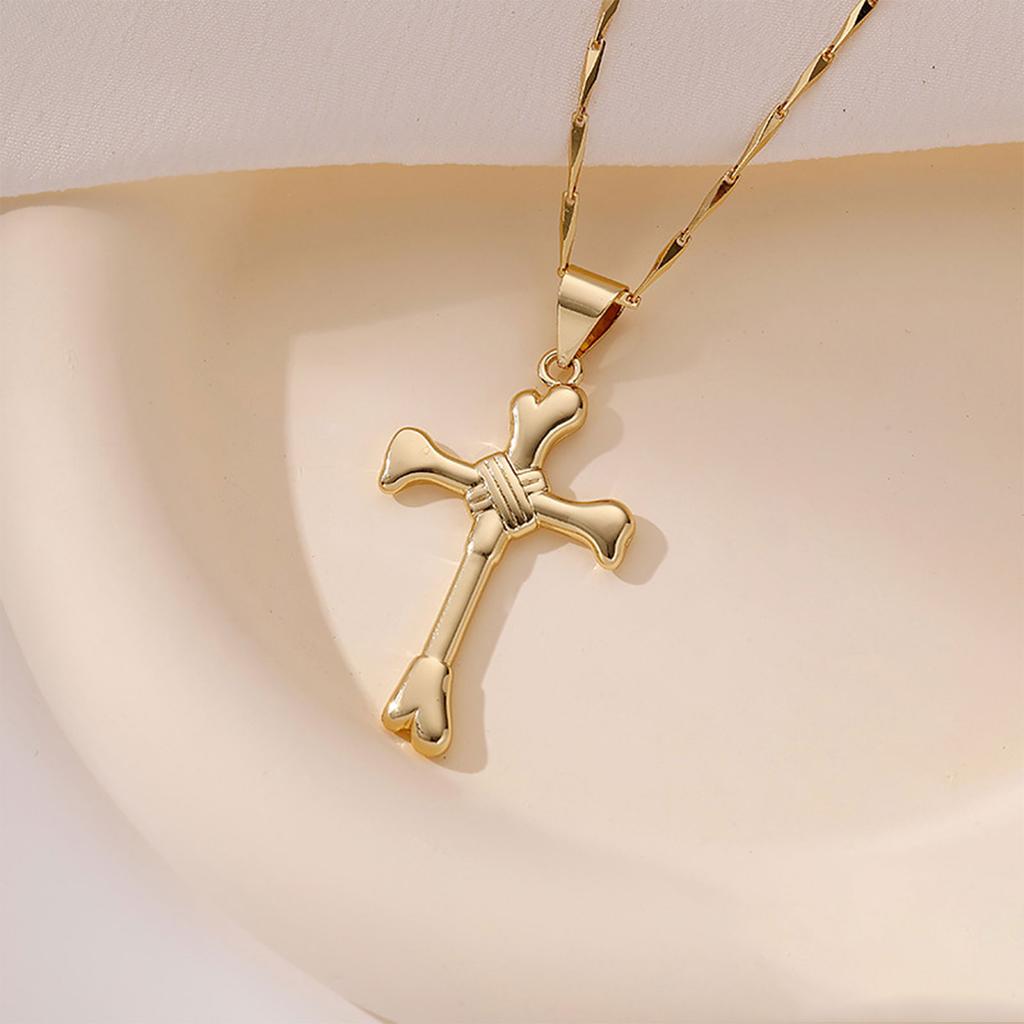 Elegant Crosses Necklace Charm Pendant Comfort Fits with Adjustable Length Chain for Everyday Wear