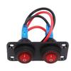 2 Gang Rocker Switch Panel Water Proof On Off Round LED for Automotive Lights Marine Boat Car Truck Vehicles Red