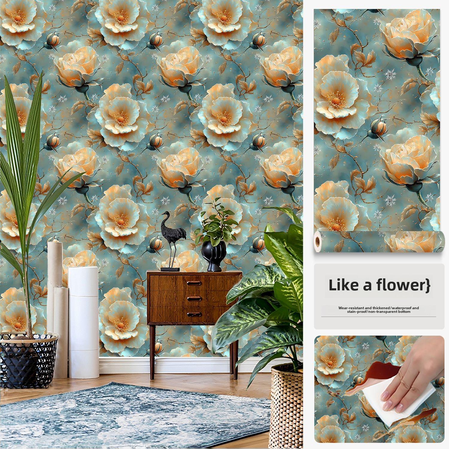 

Самоклеюча наклейка на шафу. Французький ретро-візерунок. Ремонт дверей шафи. Водонепроникний ремонт кухонних меблів. 60cm wide * 2m long