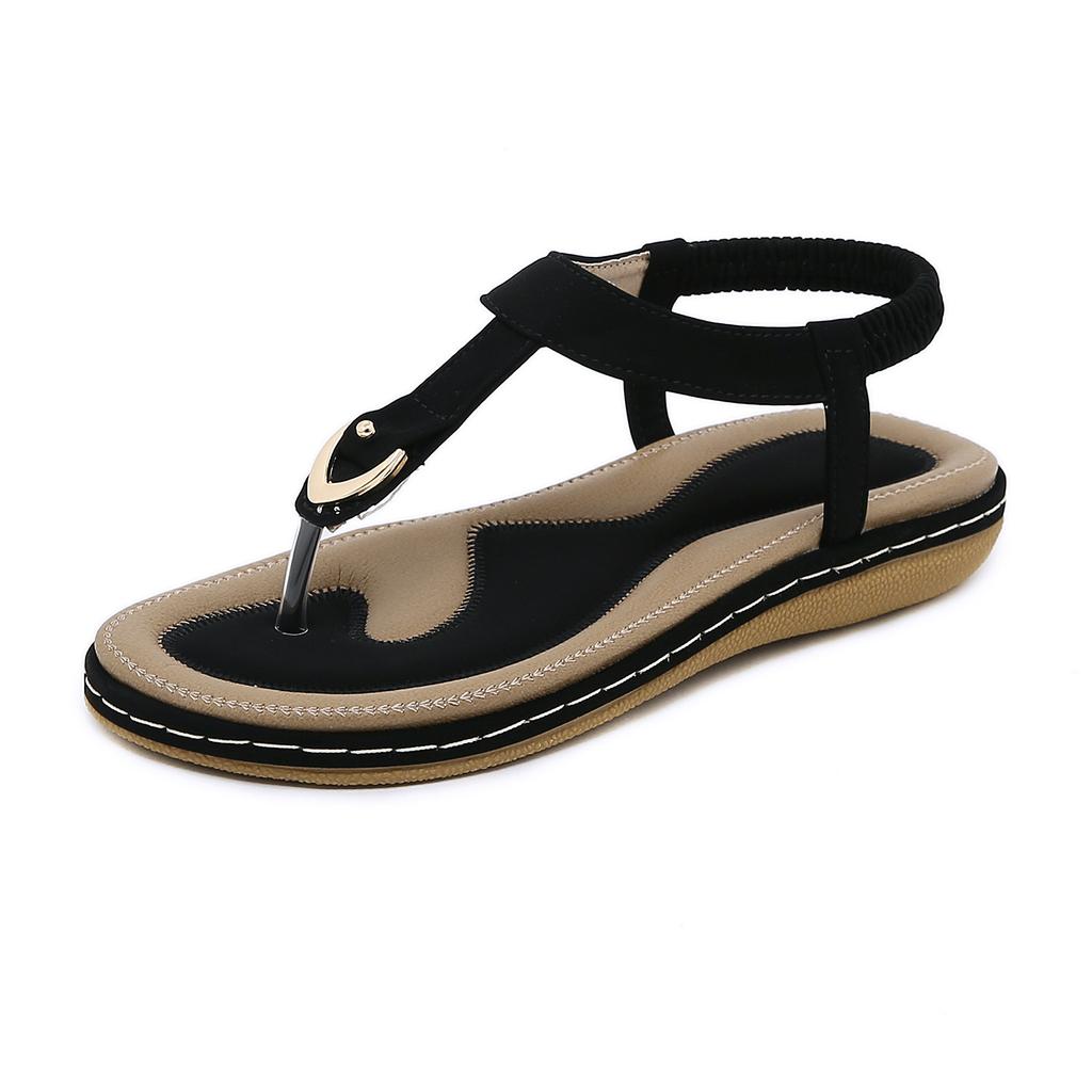 Womens Sandals Summer Flat Dressy Casual T-Strap Flip Flop Thong Flats Sandals Comfortable Walking