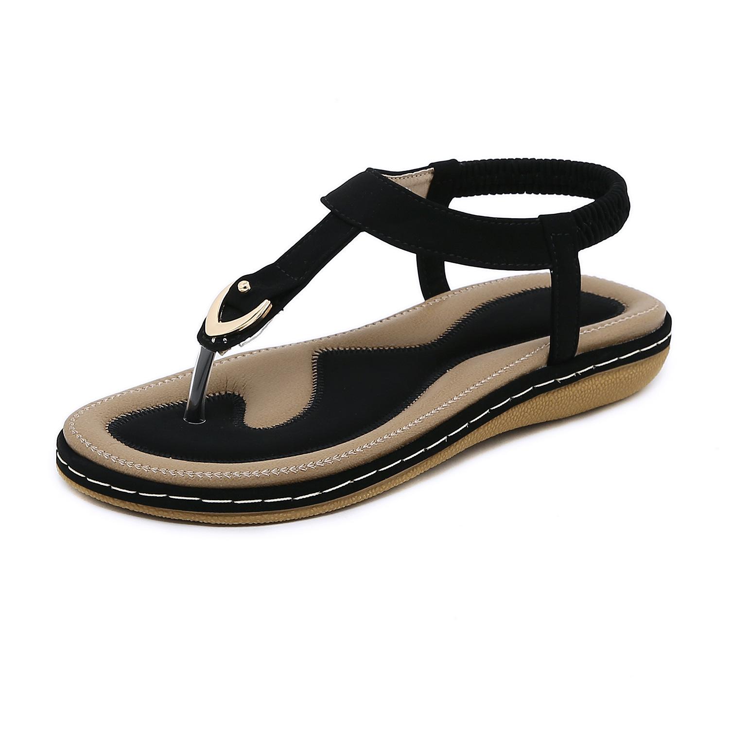 

Fashion Summer Fashion Women Platform Wedges Elastic Band Comfortable Casual Sandals Black Blue Pink Apricot Women Sandals 36-43 36