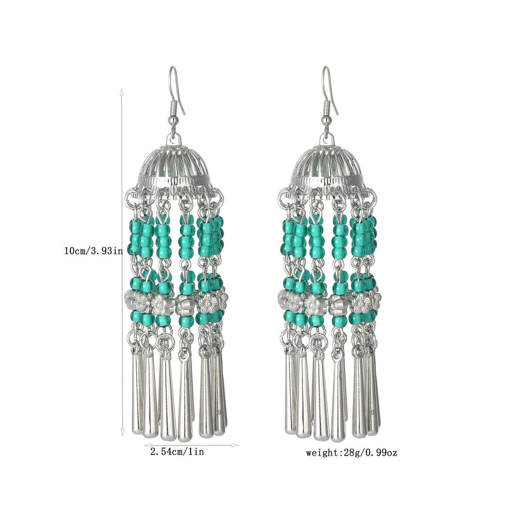 European & American Ethnic Style Retro Court Dangle Earrings: Long, Fashionable Design