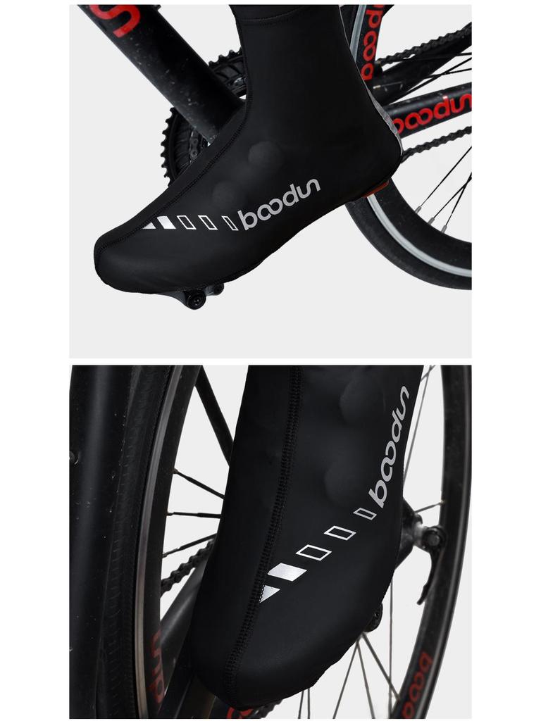 Velvet-Lined Winter Cycling Shoe Covers: Warm, Dustproof, Splash-proof, Non-slip, Wear-resistant PU for Night Sports