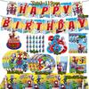 Set Decorazioni Festa di Compleanno per Bambini Spidey e Amici Piatti e Bicchieri Usa e Getta Striscione Sacchetto Regalo Tovagliato Articoli Gadget per Festa di Compleanno