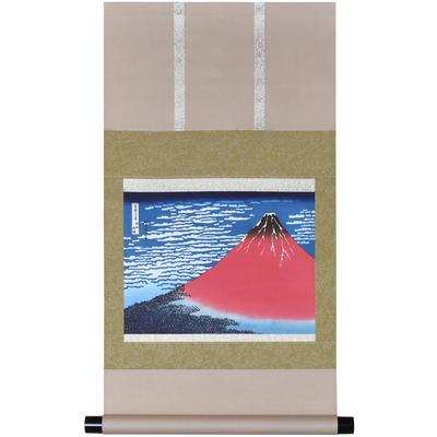 Sunny Town Gallery Hanging Scroll Tapestry Views of Mount Clear Clear by Katsushika Red Authentic Mini Hanging Overseas Souvenir "Thirty-six Fuji,