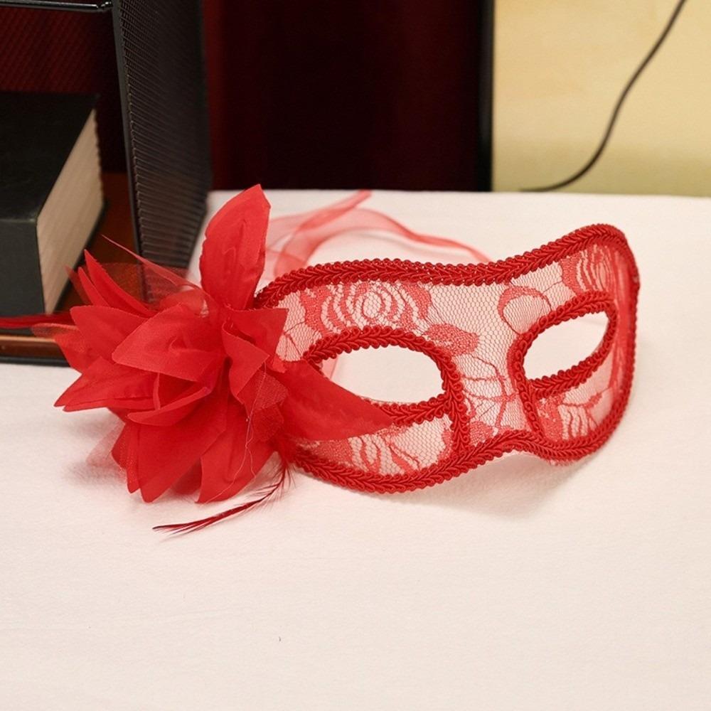 Multicolor Feather Mask Flower Masquerade Ball Mask Holiday Costume Accessories