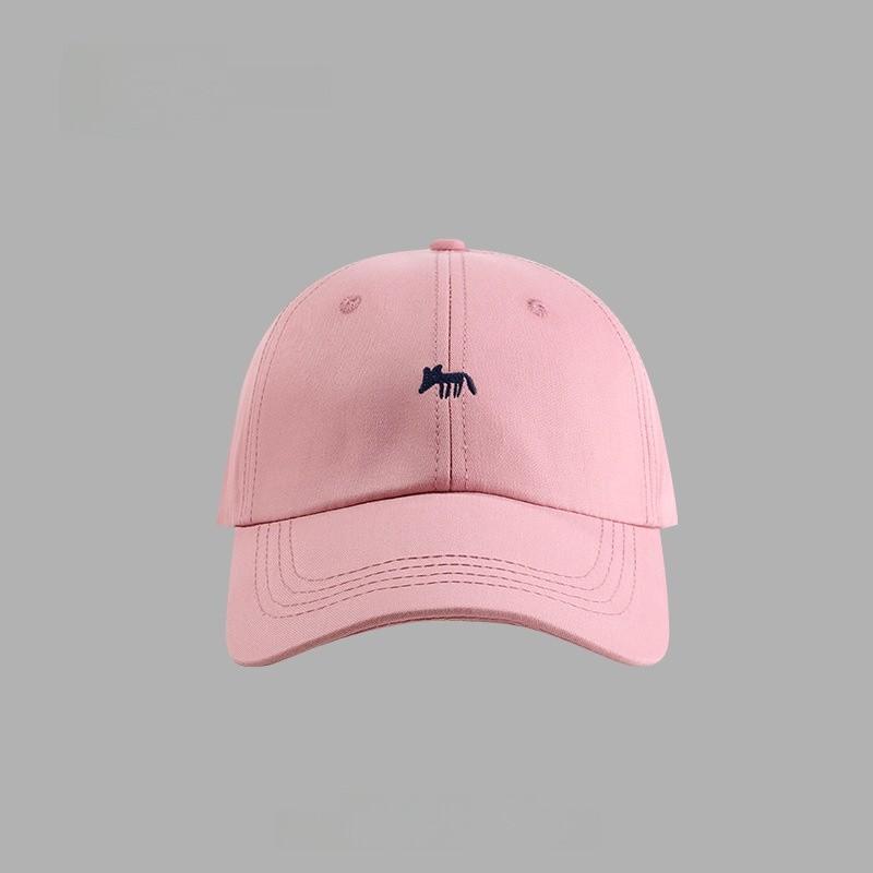 Small Fox Embroidered Baseball Cap With Sun Protection For Outdoor Activities