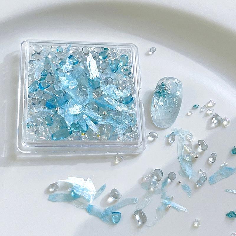 

1Box Diy Nail Art Decor Irregular Gravel Mica Chip Nail Drills Steel Balls Nail Diamond Manicure Design Accessories Gift