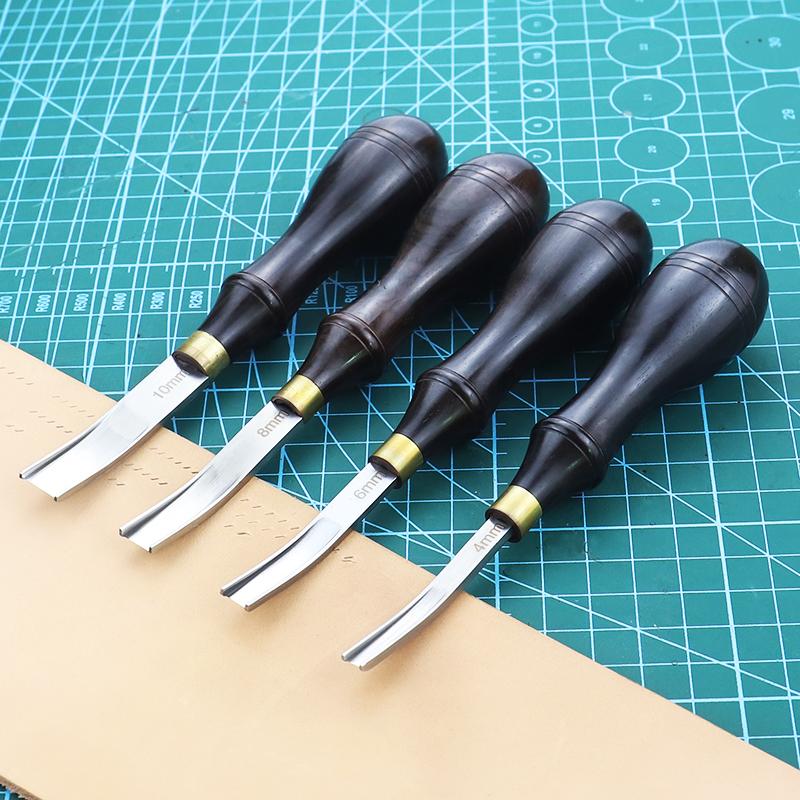 1pc multi size leather edge cutting tool, thinning knife, wooden edge cutting shovel for DIY handmade leather edge cutting tool