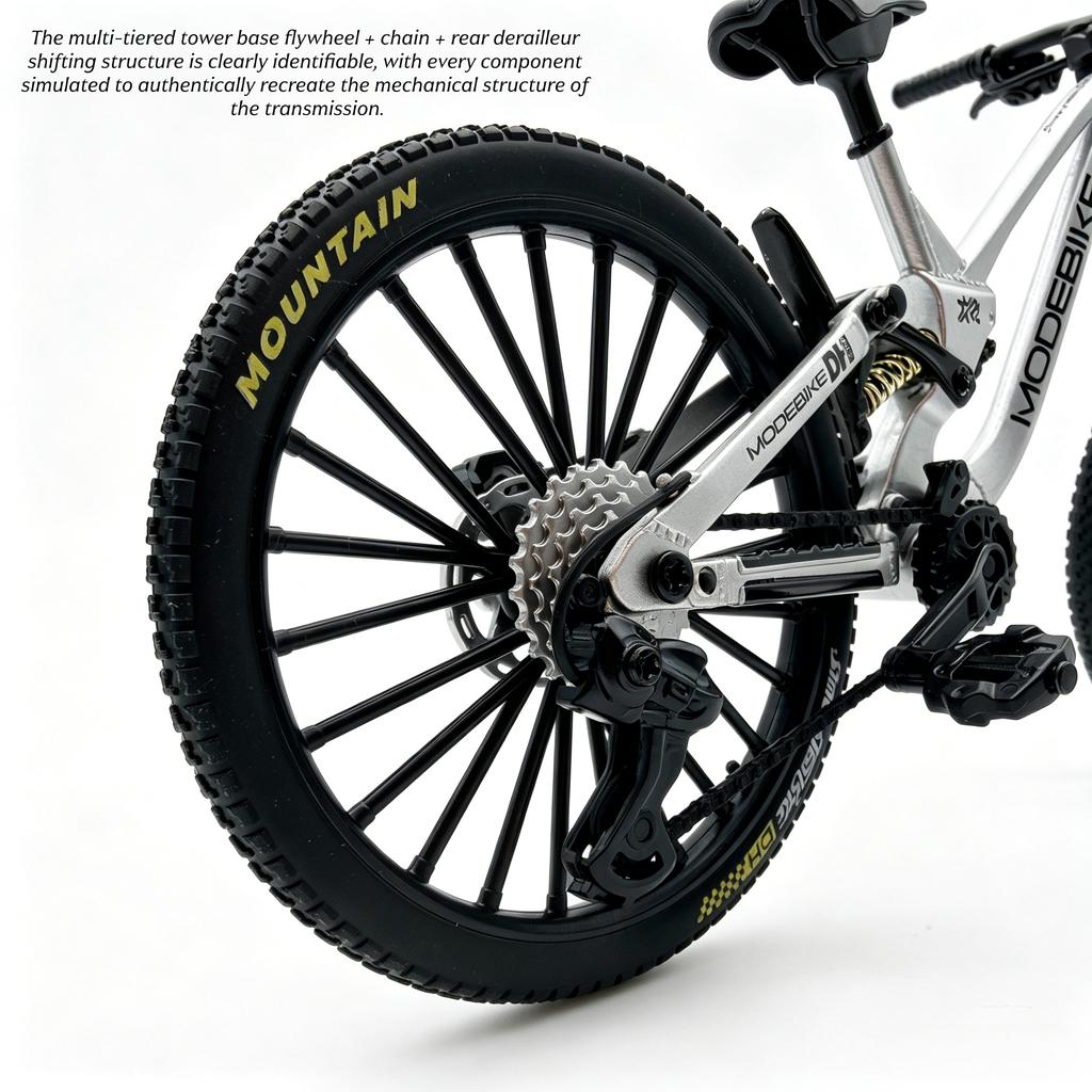 Mini 1:8 Scale Diecast Mountain Bike Model Downhill Bicycle Ornament for Kids Adults Collection