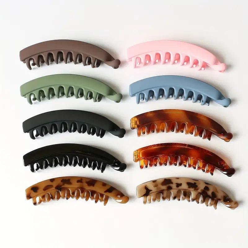 13cm Large Banana Clip Simple Vertical Hairpin Temperament Hairpin Ponytail Clip Back of the Head Grabbing Clip