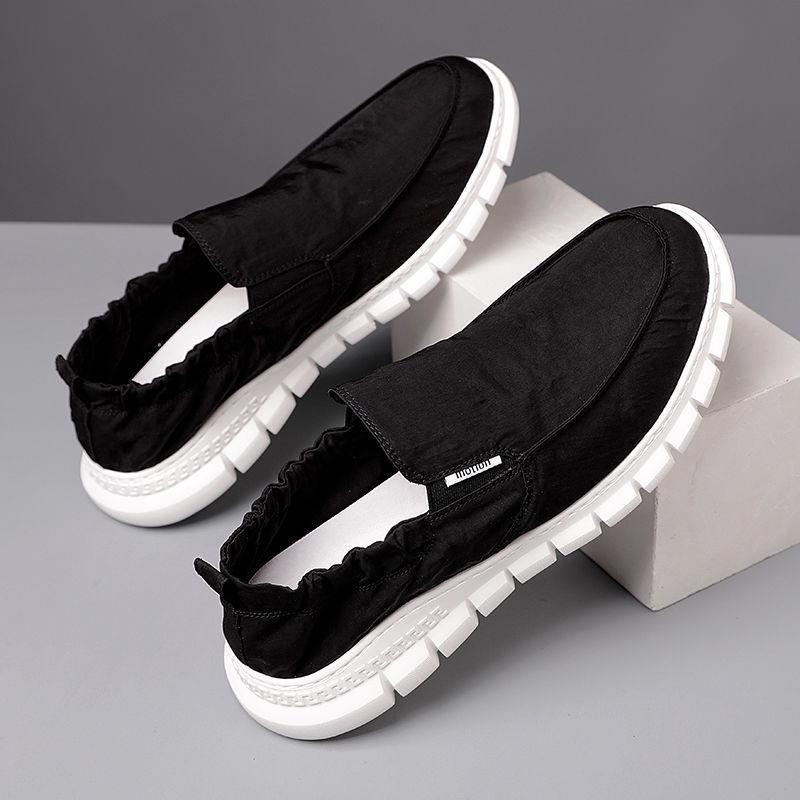 New Canvas Shoes One-pedal Men's Lazy Shoes Ice Silk Cloth Men's Single Shoes Comfortable Breathable Socks Shoes