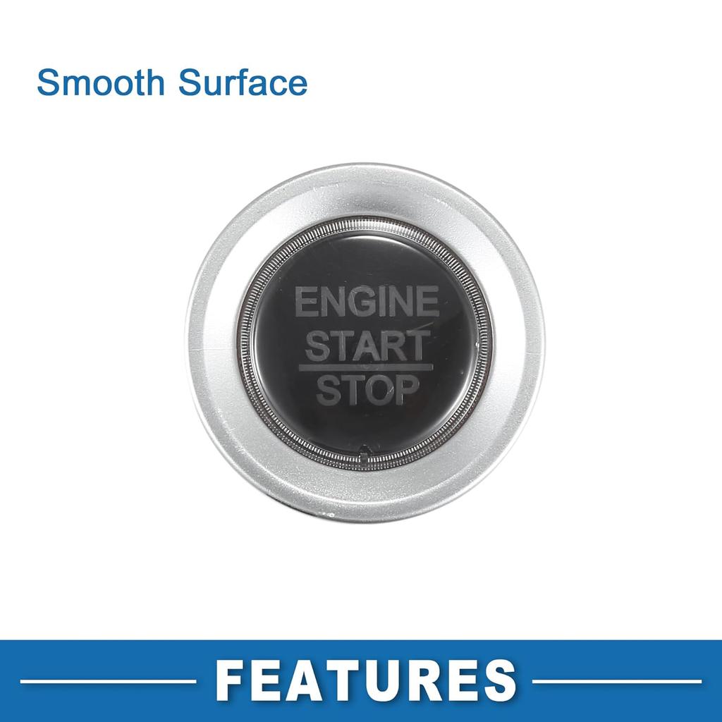 Push Button Starter Switch Engine Start Stop Switch Button for Honda Fit 2015 2016 2017 2018 Silver Tone Black