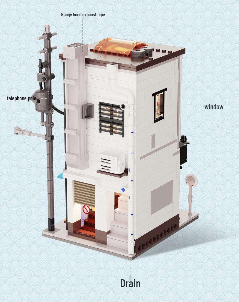 Street View Series: Japanese Bun Shop Building Blocks Toy for Kids