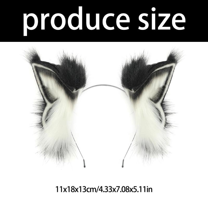 Handmade Adjustable Plush Animal Ears Headbands With Bendable Wire For Cosplays Halloween Costume Party Accessories