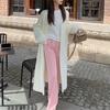 White Long Cardigan for Women Winter Clothes Knitted Fluffy Long Sleeve Cashmere Sweater Coat Korean Style Warm Vintage