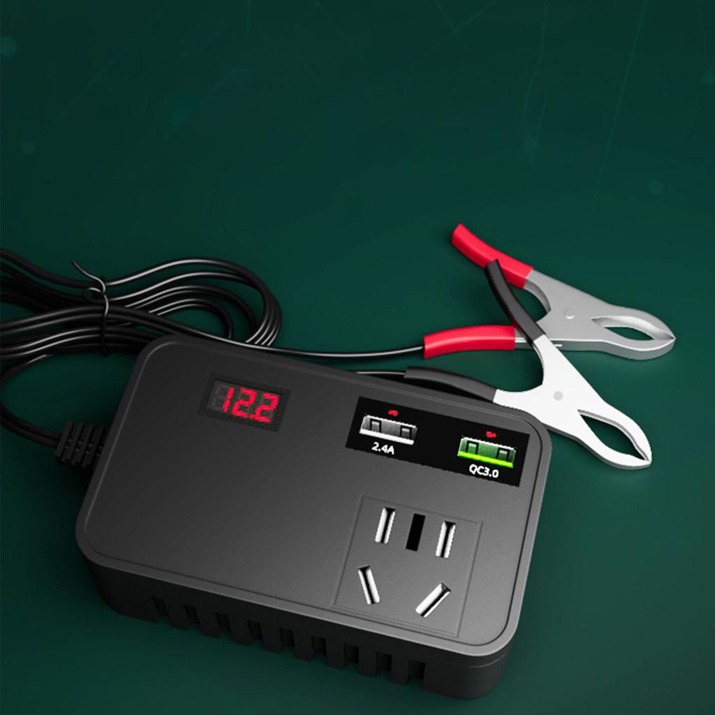 Reliable 3 in 1 Car Charger with 600W Power Inverter Convert DC 12V to AC 110V 220V with DualUSB Support QC3.0 Plug