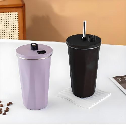 Rust-Resistant, High-Quality Stainless Steel MYEEDA Tumbler with Lid, Spill-Proof, 600ml Water Bottle, Vacuum Insulated, with Straw, Large Capacity, S