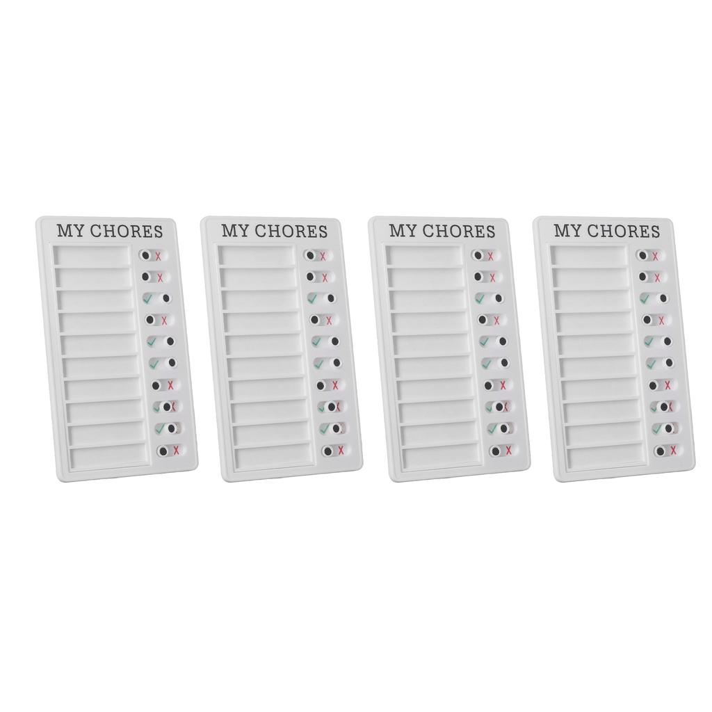 4pcs Checklist Board DIY Production Recyclable Portable Chore Checklist Detachable Chore Chart for