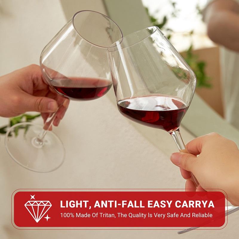 MICHLEY 2pcs/4pcs Unbreakable Wine Glasses Tritan Plastic Glassware For Outdoor Wedding Birthday Celebrations Red Wine Drink Cup