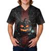 Herren Kurzarm Kasack mit Halloween-Print Arbeitsuniform