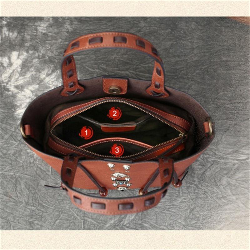 Echtes Leder Damen Clutch Tasche Vintage Design Damen Handtaschen Schulter Umhängetaschen Geldbörse Pack GZW