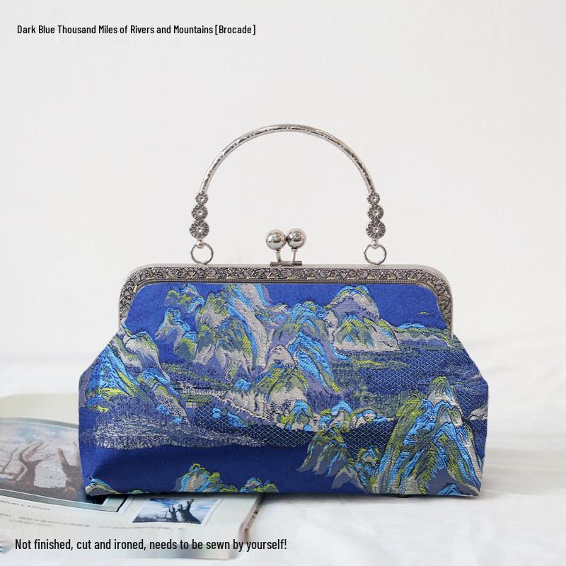 Short Style Handbag Material Kit - Handmade, Multiple Styles, Square Clasp Bag, Includes 20 Needles