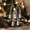 Small Hanging Tin Jingle Bells with Jute Rope for Crafts, Rustic Christmas Decorations, Witch Cow Bells, Silver, Pack of 10