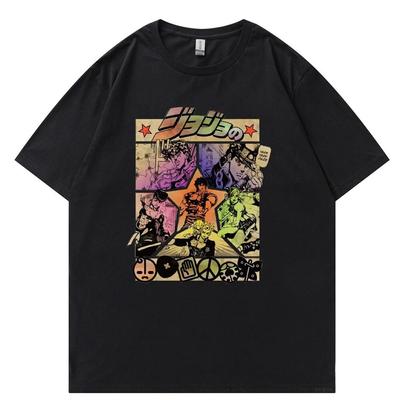 Manga Jojo Bizarre Adventure T Shirt Unisex Japan Anime Summer T-shirt Kawaii Jojo Graphic Tshirt Unisex 90s Cotton Top Tees Unisex