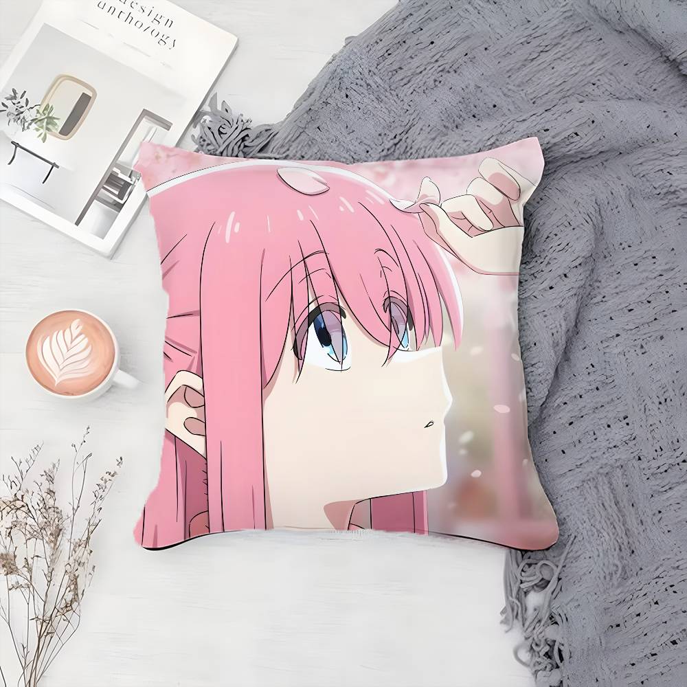 Anime B-Bocchi The Rock-MT Cartoon Pillow Case Printing Pillowcase Living Room Sofa Cushion Cover Bedroom Room Decor