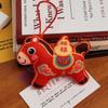 Red Chinese Zodiac Horse Doll Cartoon Mascot Traditional Pony Plush Doll  New Year