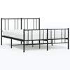 VidaXL Cadre de lit métal avec tête de lit-pied de lit noir 120x190 cm 352495