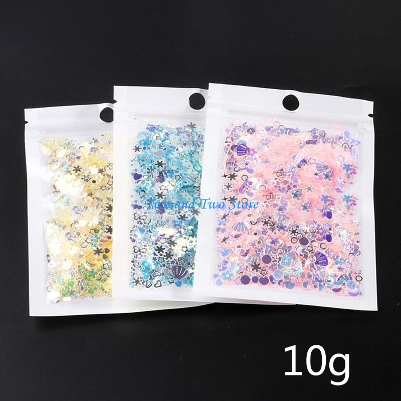 HX6F Resin Mold Filling Filler Art Stickers Decors Mixed PET Glitter Sequins Art Supplies Jewelry Making Materials