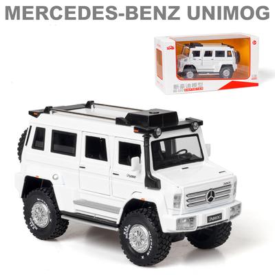 Unimog U5000 Druckgussauto-Modellspielzeug im Maßstab 1:28, zurückziehbares Spielzeugfahrzeug mit Ton und Licht für Kinder, Kleinkinder, Jungen und Mädchen, Geschenkkollektion