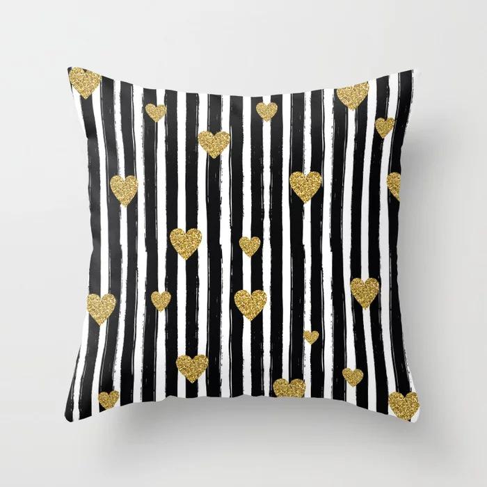 New Ins Style Pink Geometric Love Series Pillowcase Sofa Pillow Car Cushion Cover