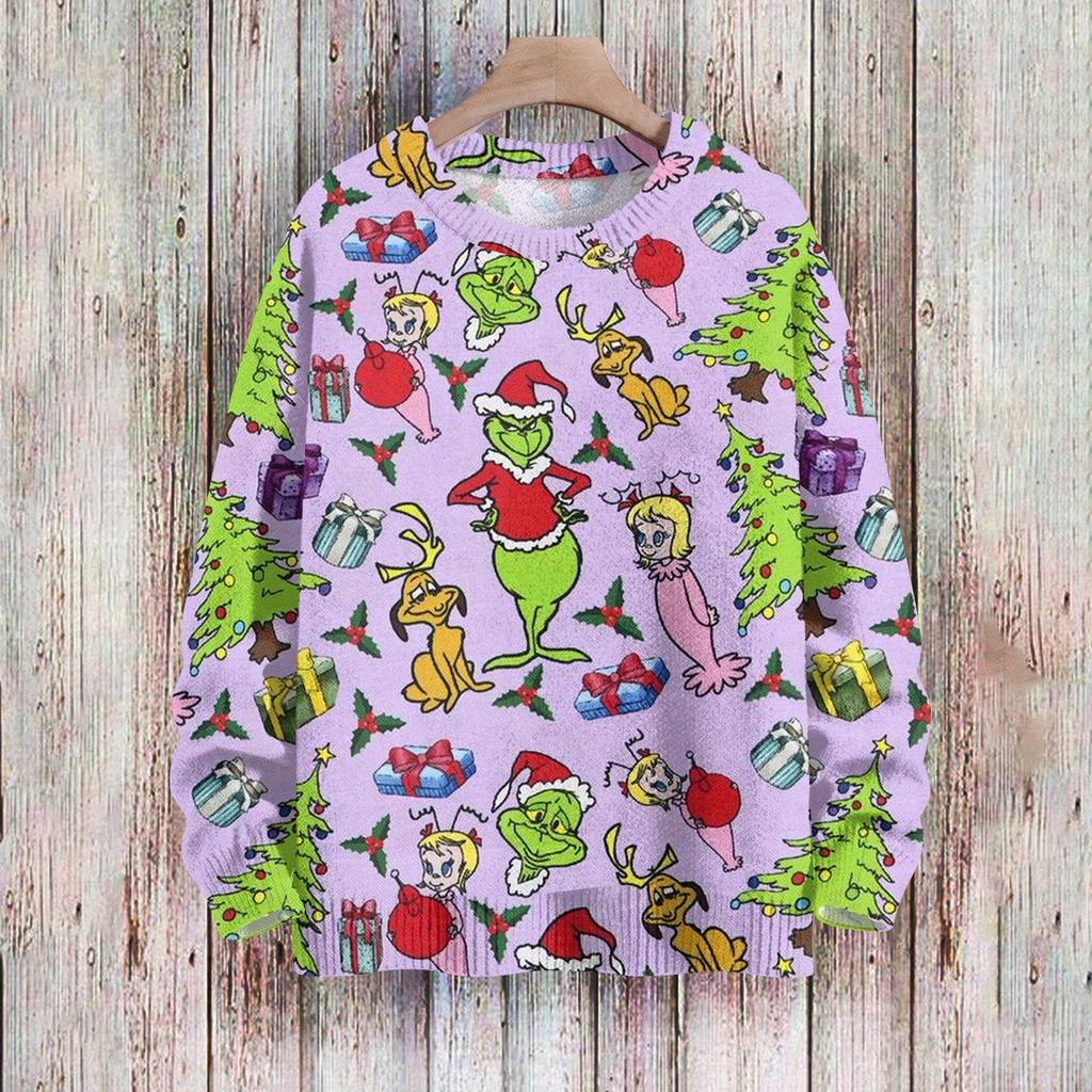 Christmas Sweatshirts For Women Knit Sweater Cute Shirt Fall Crewneck Pullover Tops