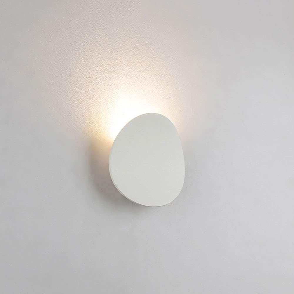 Modern Wall Mount Lamp , Flat Round Simple Outdoor Wall Sconce Small Embedded Black White Wall Light Matte Die-cast Aluminum Waterproof Wall Lamp