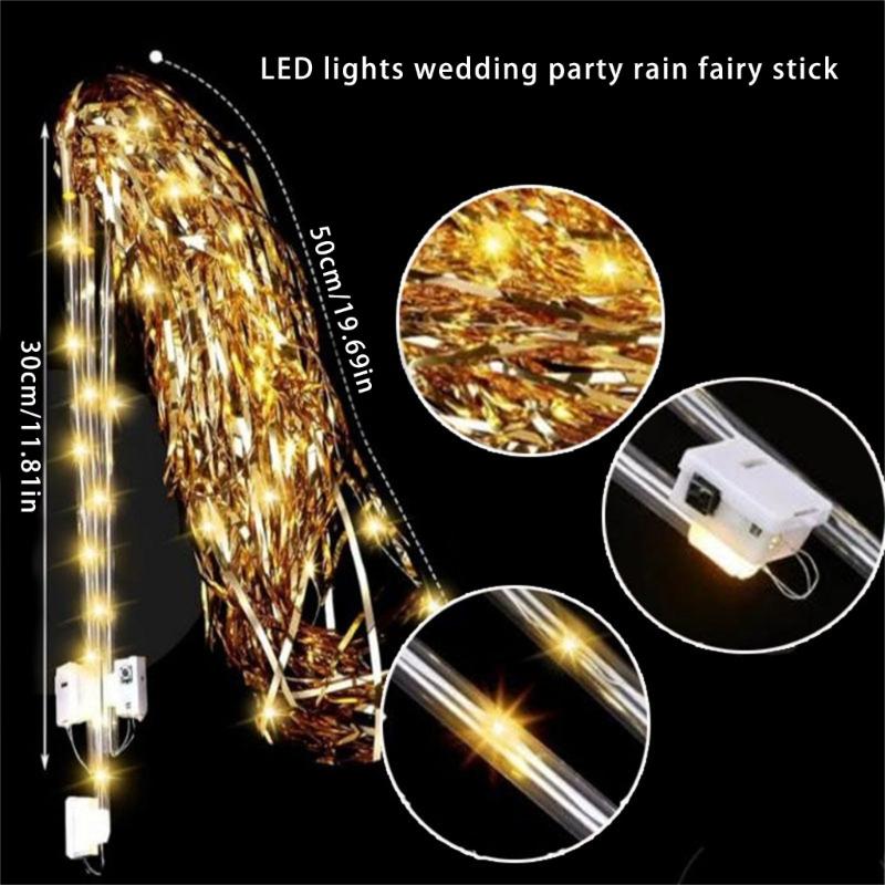 10pcs LED Tinsels Tassels Glowing Sticks For Wedding Decors And Holiday Festivities