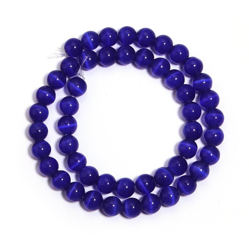 1 Strand 4/6/8/10/12mm Dark Blue Cat Eye Stone Beads Natural Round Loose Beads For Jewelry Making DIY Bracelet Necklace Supplies