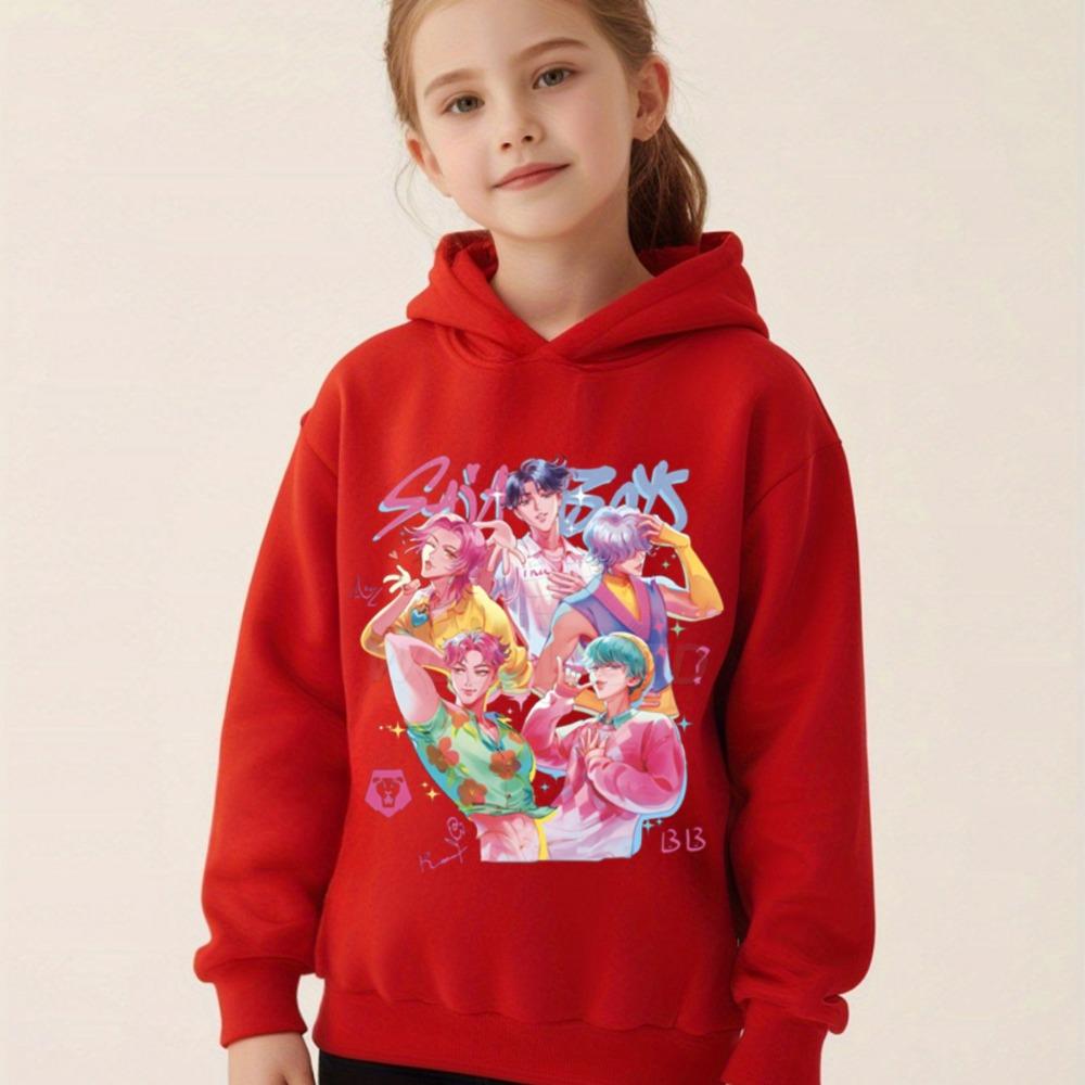 K-pop Demon Hunters Hoodies Boys Girls Long Sleeve Outerwear Saja Boys Print Hooded Coat for Children Fashion Pullover Kids Tops