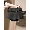 Women's Summer High Waist Plaid Pleated Skirt - College Style, Anti-Exposure, Petite Fit