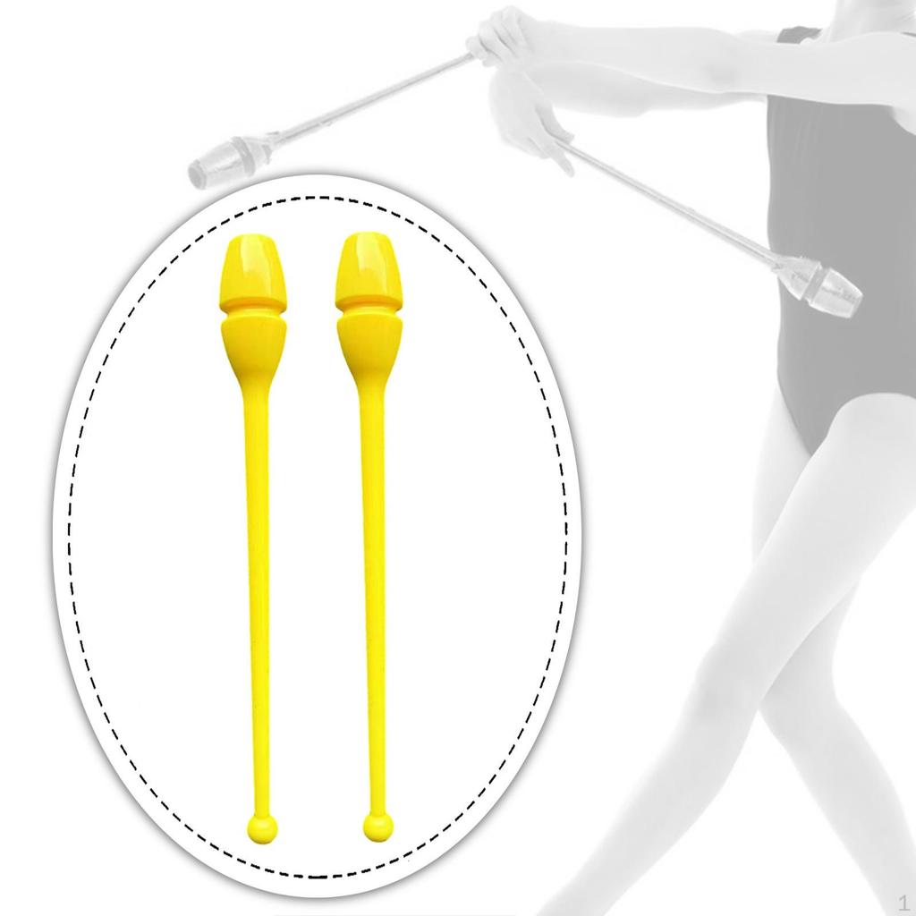 2 Pieces Rhytmic Gymnastics 44cm Easy to Control Training Equipment Exercise Pole for