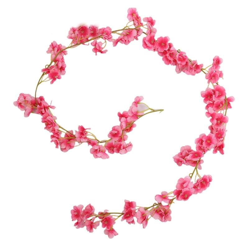 

Plastic Flower Vine 180cm Flexible For Wall Bedroom Decoration 1.8m Long Artificial Flower Hanging Ornament розы красного