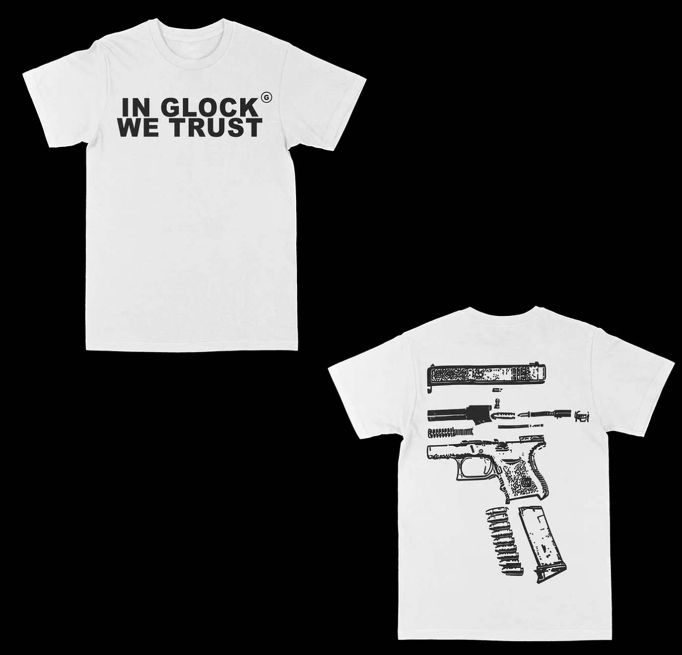 

Графическая футболка In Glock We Trust Летние мужские и женские хлопковые футболки для отдыха, рубашка с круглым вырезом, короткий рукав, свободные, повседневные, модные S