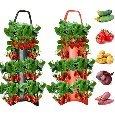Sacul de plantare de tip agățat respirabil, ghiveci de cultivare pentru căpșuni, pentru agățat pe perete, sac de cultivare, iarbă
