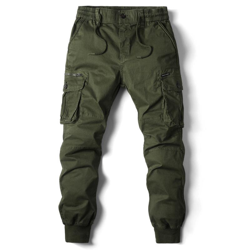 2024 Spring/Summer Men's Solid Color Casual Cargo Pants 8017, Plus Size Available