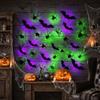 Glow in The Dark LED Glow Wall Stickers 3D Bat Halloween Decorations  Window Decoration